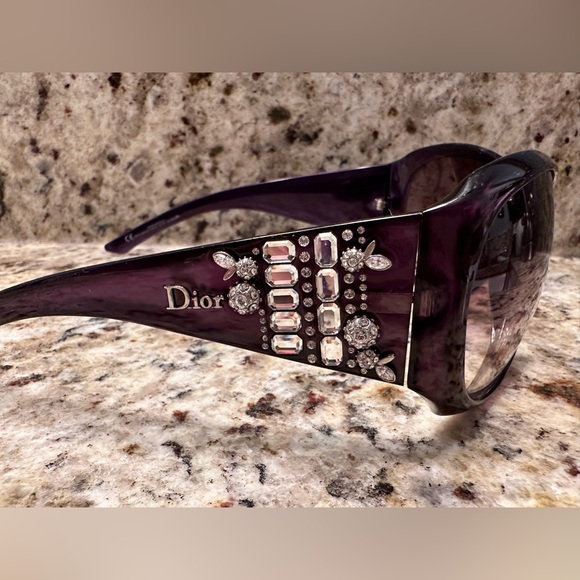 Christian Dior Limited Edition Sunglasses 609J8 Purple Crystal RARE - Picture 8 of 11